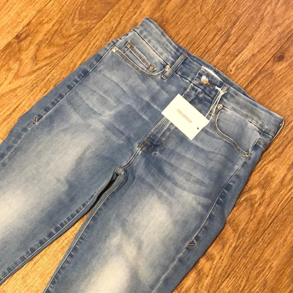 Good American Light Wash Blue Stretchy Good Waist Skinny Jeans Size 6 / 28
